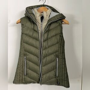 Marc New York Olive Green Puffer Vest with Hood